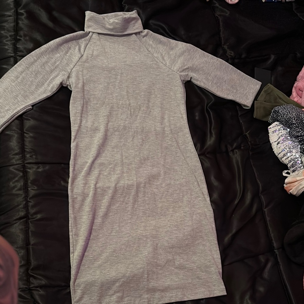 Gray Turtleneck Dress